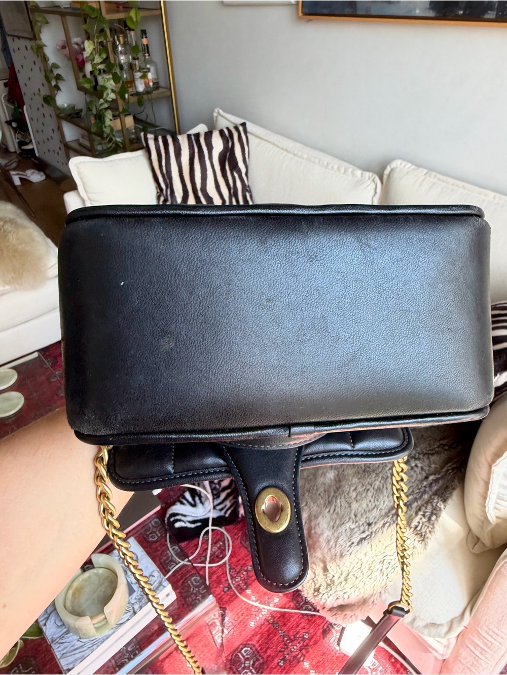 Coach Willis Top Handle Quilted Bag with Removable Crossbody Chain Strap - Black - Picture 5 of 7